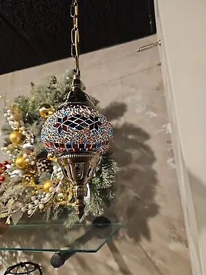 Mosaic Hanging Chandelier Handmade In Turkey • $34.99