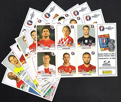 PANINI Euro 2016 ☆ PROMO SHEETS OF 6 ☆ Football Stickers • £1.49