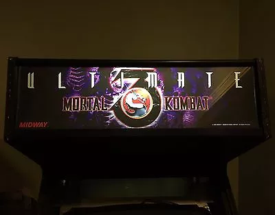 Ultimate Mortal Kombat 3 Arcade Marquee Midway Translight Header Sign Backlit • $29