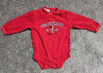 Vintage Disneyland Resort Baby Minnie Mouse Red Long Sleeve One-piece 12 Months • $25
