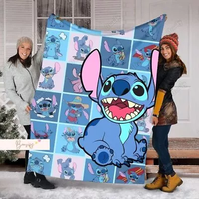 Stitch Fleece Blanket Disney Stitch Blanket Stitch Cartoon Blanket • $42.99