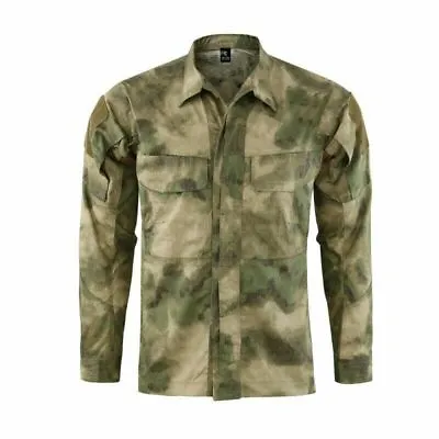 Mens Tactical Long Sleeve Shirt Outdoor Combat Military Casual Camo Shirt Hiking • $54.24