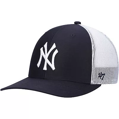Men's '47 Navy/White New York Yankees Primary Logo Trucker Snapback Hat • $23.99
