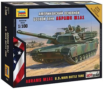 Zvezda 500787405 – 1:100 M1A1 Abrams U.S. Combat Tank • $25.59