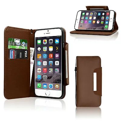 Luxury Leather Flip Wallet Case Cover For Mobile Phones With Free Tempered Glass • £4.90