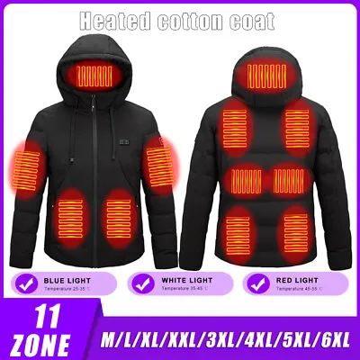 11 Heating Zones Electric Heated Jacket Dual Control Thick Coat Jacket 3 Speed • $80.54