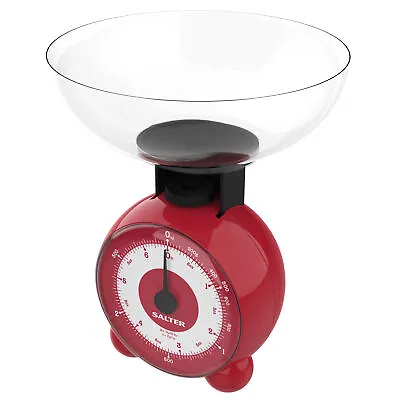 £9.99 • Buy Salter Mechanical Kitchen Scale & 1L Bowl 3KG Traditional Weigh Scale Red Orb