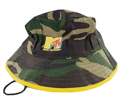 MTV Unisex Bucket Hat One Size Camouflage Cap Music Television String NEW • $16.90