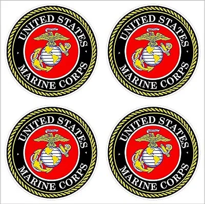 $4.75 • Buy (4) 2  US Marine Corps USMC Logo Car Decal Sticker Vinyl Helmet Toolbox Hardhat