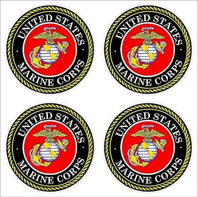 (4) 2  US Marine Corps USMC Logo Car Decal Sticker Vinyl Helmet Toolbox Hardhat • $5.75