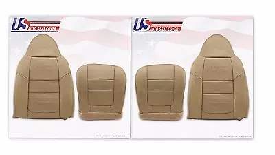 2001 Fits Ford F250 Lariat Front Bottoms & Tops Leather Covers Parchment Tan • $551.97