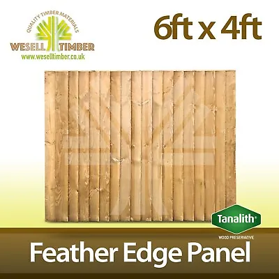 £33.99 • Buy 6x4 Heavy Duty Feather Edge Close Board Garden Fence Panel With Capping Rail