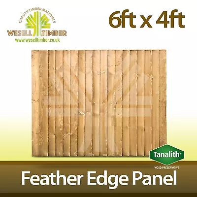 6x4 Heavy Duty Feather Edge Close Board Garden Fence Panel With Capping Rail • £33.99