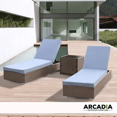 $899.95 • Buy Arcadia Furniture Outdoor Sunlounge Set Rattan Garden Day Bed Lounger