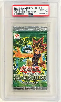 2002 Konami UD Yu-Gi-Oh Magic Ruler 1st Edition Foil Pack PSA 10 GEM MINT • $284.99
