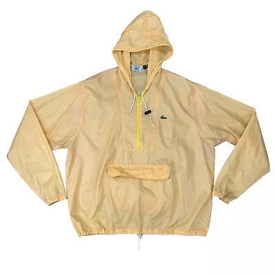 Vintage Izod Lacoste Jacket Mens XL Extra Large Yellow Lightweight Windbreaker • $25.45