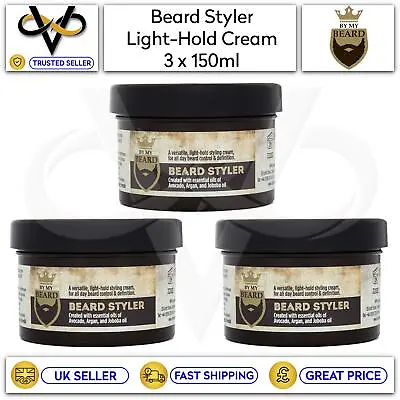 3 X By My Beard Light Hold Styling Cream With Essential Oils 150ml Beard Control • £7.95