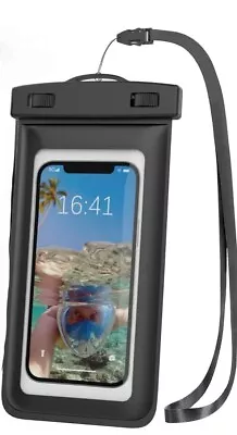 Up To 7  Black Waterproof IPX8 Phone Case Dry Bag Pouch IPhone Samsung Pro Max • £6.45