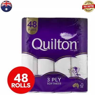 48x Quilton Toilet Paper Tissue Rolls Thick Soft Absorbent 3-Ply 180 Sheets* • $32.99