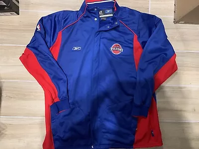 Reebok Detroit Pistons Warm Up Full Zip With Button Down EUC Men's Size XL • $99.99