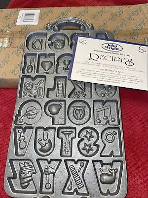 VINTAGE 1985 John Wright Heavy Cast Iron Alphabet Letters Cookie Mold • $20