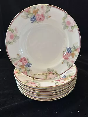 Mikasa Rosemead Rim Soup Bowls Lot Of 8 • $59