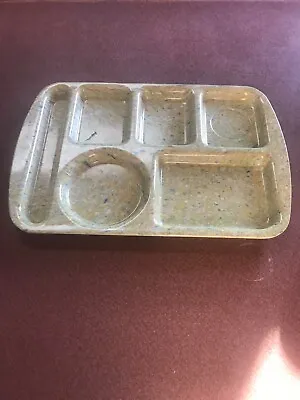 Vintage Melamine Confetti Swirl PROLON Lunch Snack Tray Atomic Green Red Melmac • $10.50