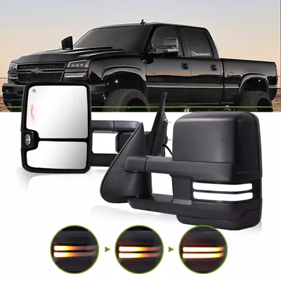 For 2003-2007 Chevy Silverado &GMC Sierra Smoked Switchback Heated Tow Mirrors • $170.79