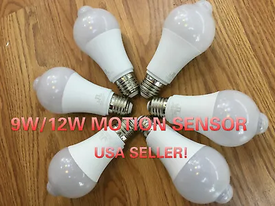 9W12W Motion Sensor Light Bulb Motion Activated LED Dusk To Dawn Indoor/Outdoor  • $12.99