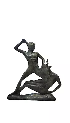 Theseus Kill's Minotaure Bronze 100 % Figure Greek Statue • $250