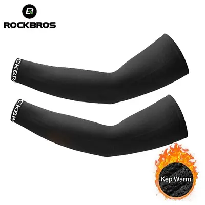 ROCKBROS Winter Arm Sleeves Breathable Fleece Warm Sports Cycling Arm Warmers • $9.99