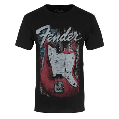 Fender T-Shirt Distressed Guitar Rock Band Official New Black • £14.95