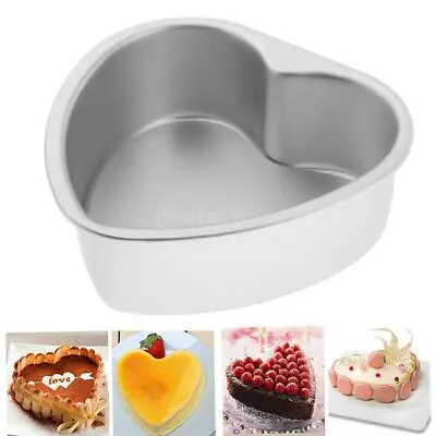   Anodised Heart-Shaped Cake Tin With Removable Bottom For Baking 6-8'' • £11.03