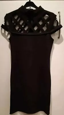 £12.50 • Buy QUIZ Black Cut Out Body Con Midi Dress...Size 8