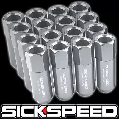 Sickspeed 16 Pc Polished 60mm Aluminum Lug Nuts Lugs Wheels/rims 12x1.5 L16 • $30.50