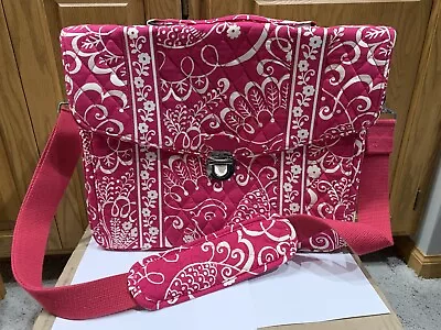 Vera Bradley Twirly Birds Pink Laptop Attache Messenger Bag (Retired) • $21.99