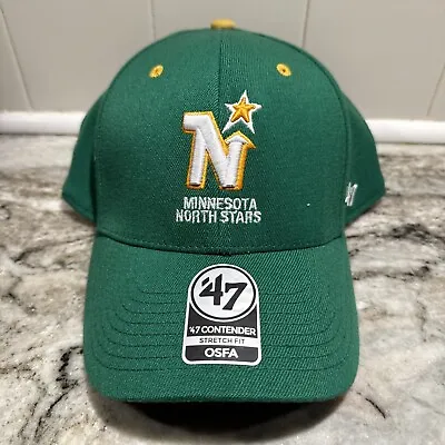 Minnesota North Stars '47 Contender Green Retro Vintage Fitted Hat Cap Mens OSFM • $24.99