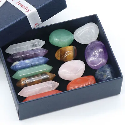 14PCS Natural Christmas Obelisk Quartz Crystal Meditation Therapy Tower Stone • $9.29