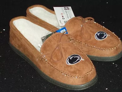 FOCO Mens PENN STATE Slipper MOC Size LARGE 11-12 TAN SUEDE NWT • $30