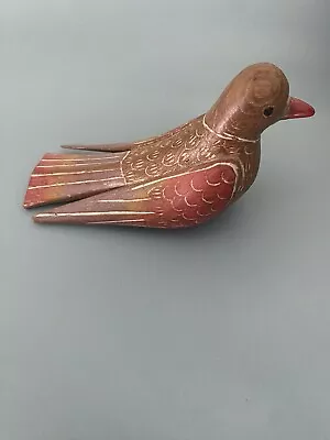 Vintage Hand Carved Wood Bird Marked Bangkok 1994 • $28