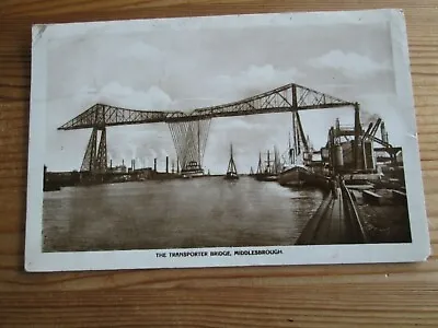 Postcard Of The Transporter Bridge Middlesborough (RP 1928 Posted) • £1.59