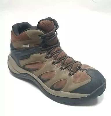 MERRELL Reflex J77273 Men's 9 Waterproof Mid Hiking Boots Lace Up Brown  • $24.95