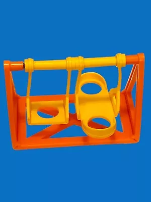 Vintage Fisher Price Little People Swing Set Orange Yellow Playground School Toy • $15.99