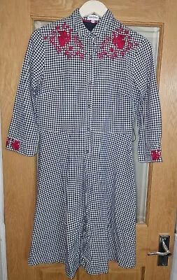£18 • Buy Brora Ladies Gingham Embroidered Shirt Dress Size UK 12