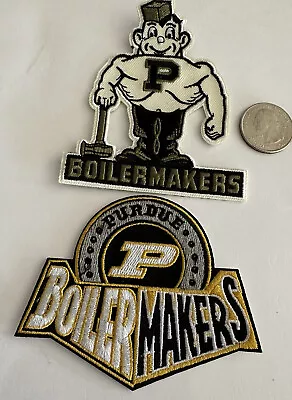 2-PU Purdue Boilermakers Embroidered Iron On Patches. 3.5”x 3”/3.25x 2.75” • $9.99