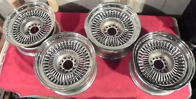 Nos 15x7  Wire Wheels 80-spoke Straight Lace Chrome Rims Unilug • $999.99