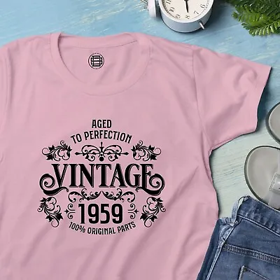 65th Birthday Gifts For Womens Vintage 1959 Women T Shirt Ladies 65th Top • £11.99