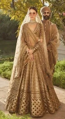 Exquisite Indian Bridal Lehenga - Designer Showroom Rare Piece - Golden Elegance • $660