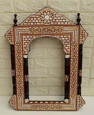 26 * 18  Moroccan Wood Wall Hanging Mirror Frame Natural Mother Of Pearl Inlaid • $275