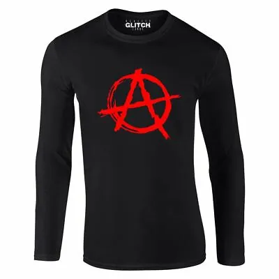 £12.99 • Buy Anarchy Symbol Long Sleeve Mens T-Shirt - Punk Rock Bedlam Evil Anarchist Rocker